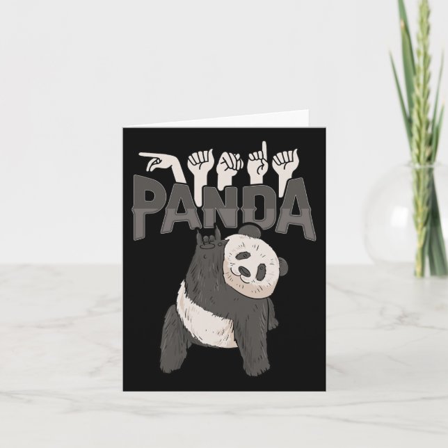 Panda Asl Handgester dövhet Medvetenhet om hörseln Kort (Framsida)