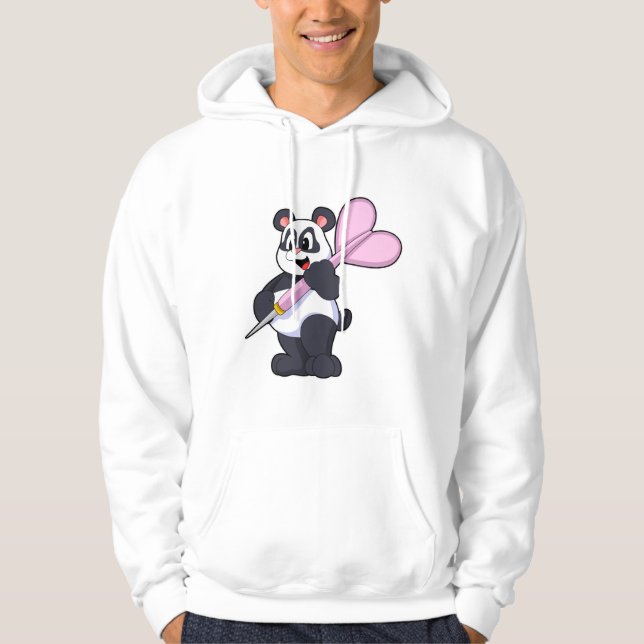 Panda at Darts med Dart Hoodie (Framsida)
