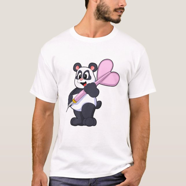 Panda at Darts med Dart T Shirt (Framsida)