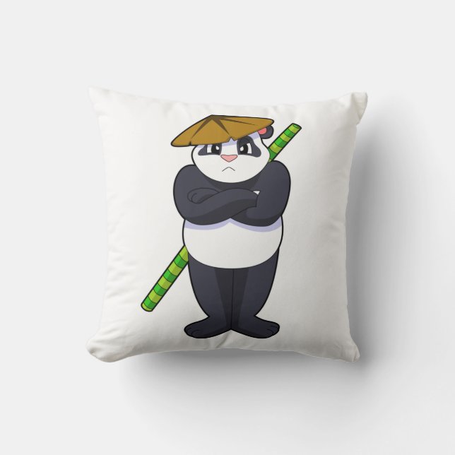 Panda at Stick match Martial Arts.PNG Kudde (Framsida)