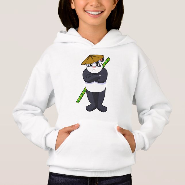 Panda at Stick match Martial Arts.PNG T Shirt (Framsida)
