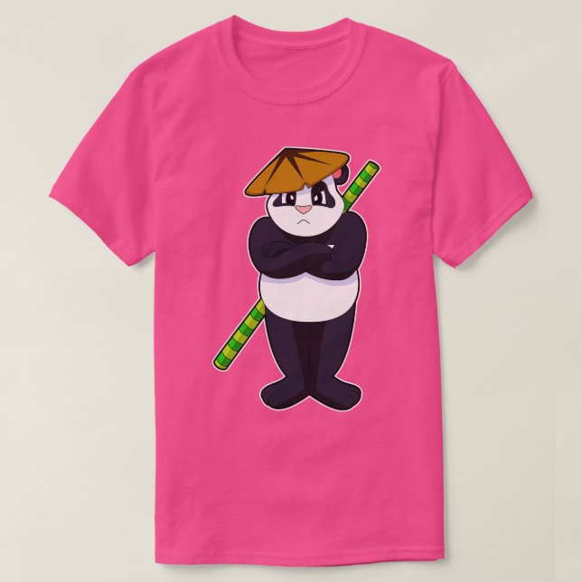 Panda at Stick match Martial Arts T Shirt (Design framsida)