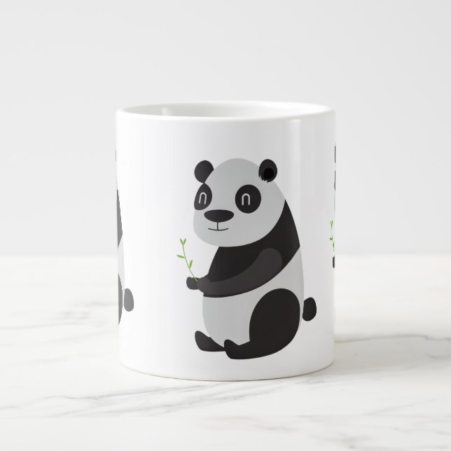 Panda-ätande bamboskott jumbo mugg (Framsidan)