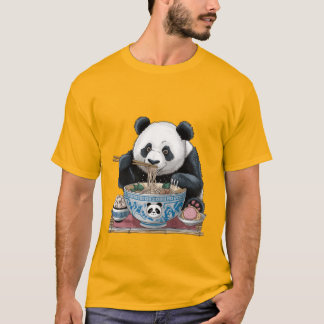 Panda ätande nuddar t shirt