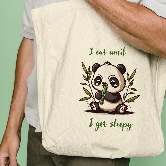 Panda ätbamboo Tote bags Tygkasse (Panda eating bamboo Tote Bags
)