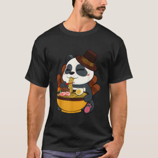 Panda äter Ra Thanksgiving Day Japansk mat Fal T Shirt