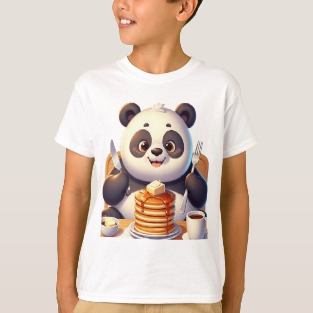 Panda äter smärttårta. t shirt (Framsida)
