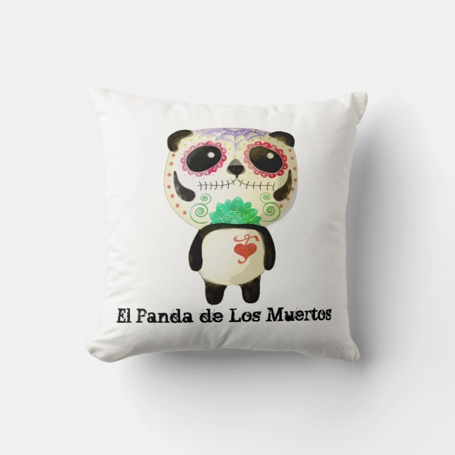 Panda av day of the dead kudde (Framsida)