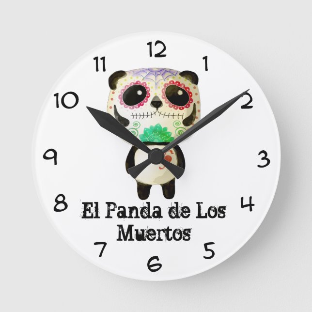 Panda av day of the dead rund klocka (Framsida)