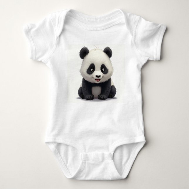 Panda Baby Bodykostym T Shirt (Framsida)
