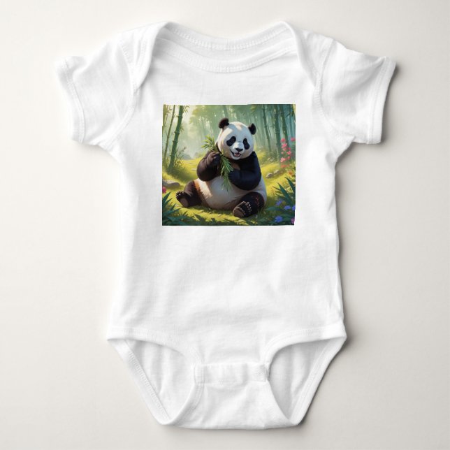 Panda Baby Bodykostym T Shirt (Framsida)