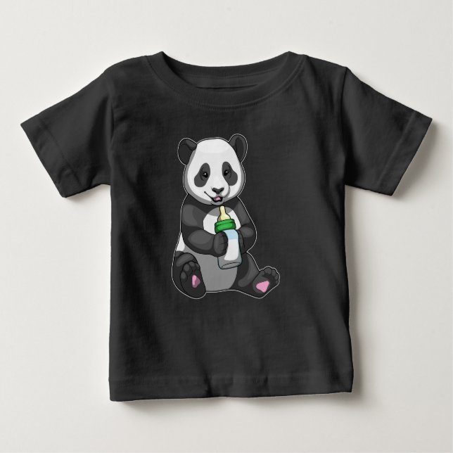 Panda Baby flaska Mjölk T Shirt (Framsida)