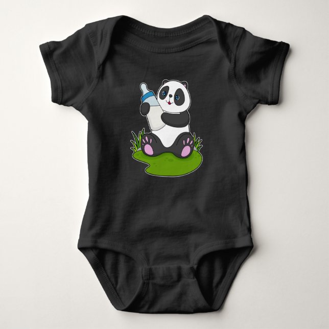 Panda Baby flaska Mjölk T Shirt (Framsida)