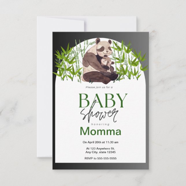 Panda Baby Shower-inbjudan Inbjudningar (Framsida)