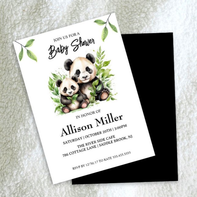 Panda Baby Shower-inbjudan Inbjudningar (Skapare uppladdad)