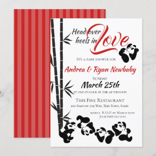Panda Baby Shower Inbjudningar