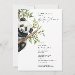 Panda Baby Shower Inbjudningar