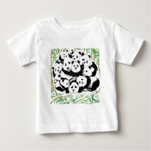 Panda Baby T-Shirt Lycklig Pandas