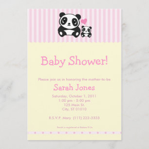 Panda-babyshower - Rosa & Kräm Inbjudningar