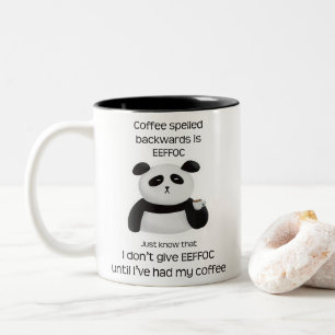 Panda - bakåtspaltad kaffe är eeffoc Två-Tonad mugg