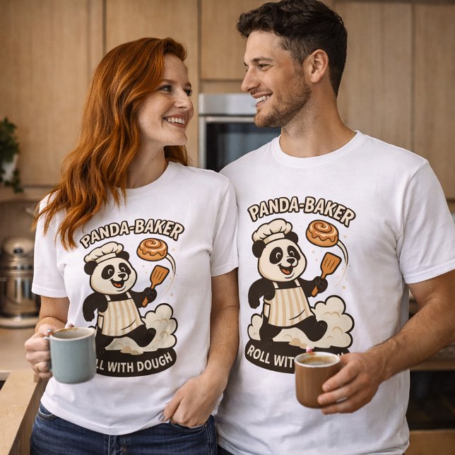 Panda Baker - Lustigt konditori Chef Panda Design T Shirt (Skapare uppladdad)