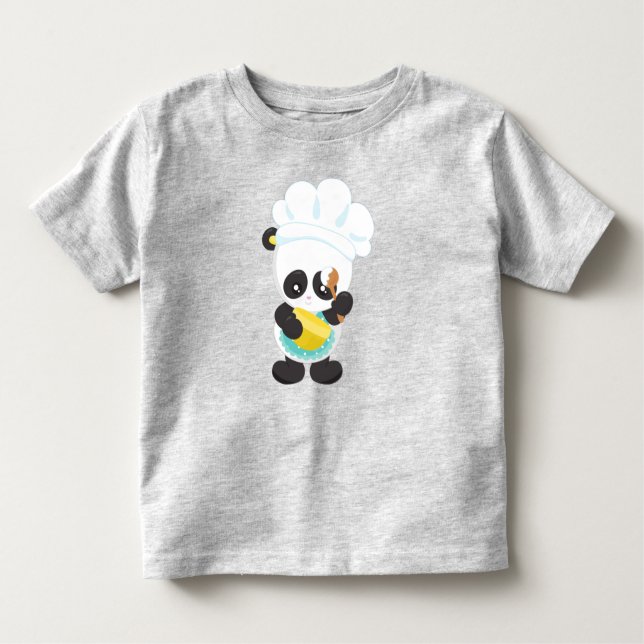 Panda, Baking Panda, Apron, Whisking Bowl T Shirt (Framsida)
