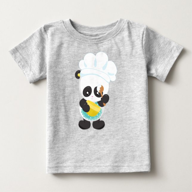 Panda, Baking Panda, Apron, Whisking Bowl T Shirt (Framsida)