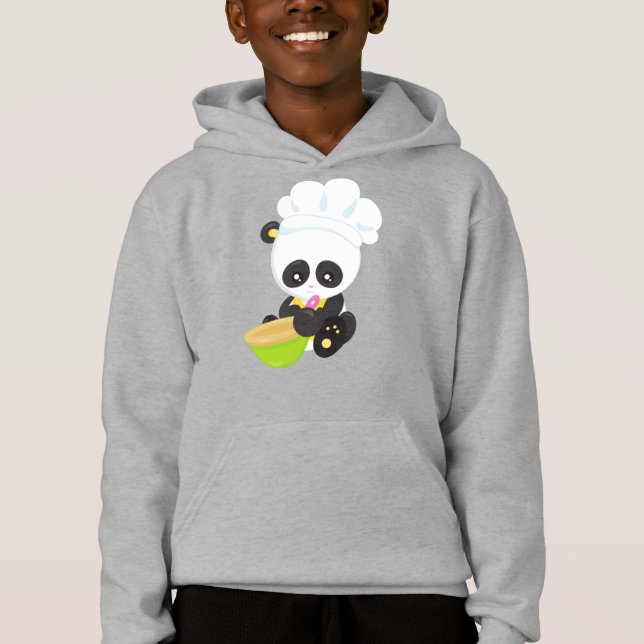 Panda, Baking Panda, Cute Panda, Bowl T Shirt (Framsida)