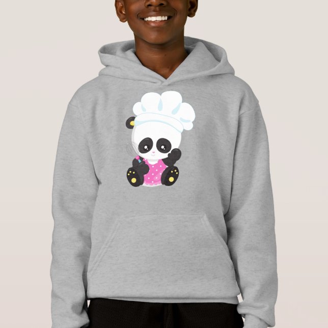 Panda, Baking Panda, Cute Panda, Whisk T Shirt (Framsida)