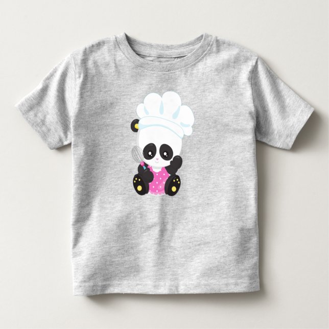 Panda, Baking Panda, Cute Panda, Whisk T Shirt (Framsida)