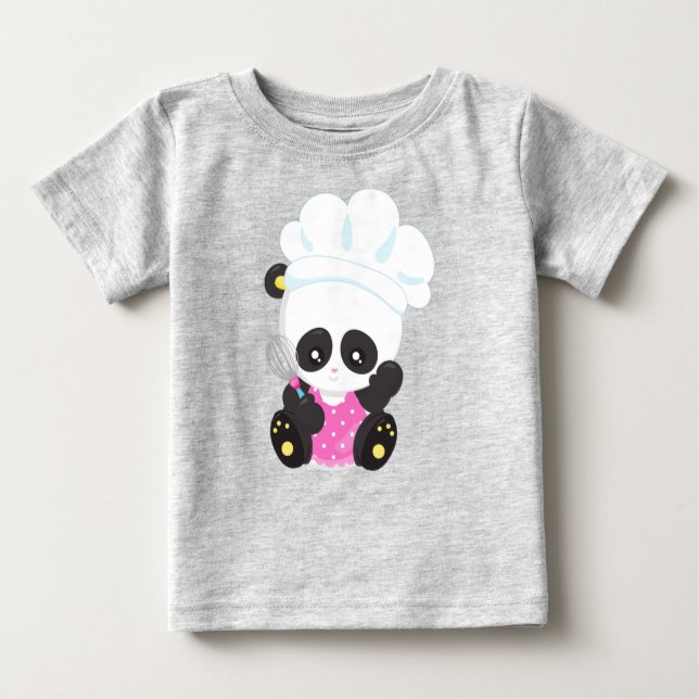 Panda, Baking Panda, Cute Panda, Whisk T Shirt (Framsida)