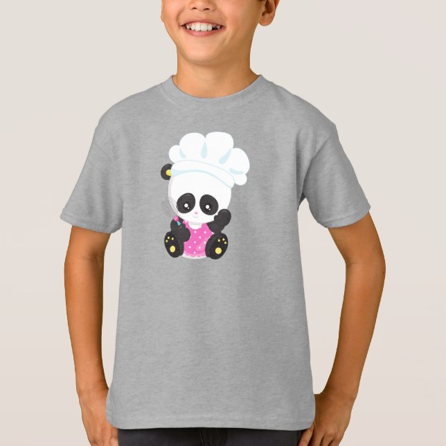 Panda, Baking Panda, Cute Panda, Whisk T Shirt (Framsida)
