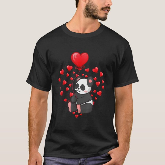 Panda Balloon He 'S T Shirt (Framsida)