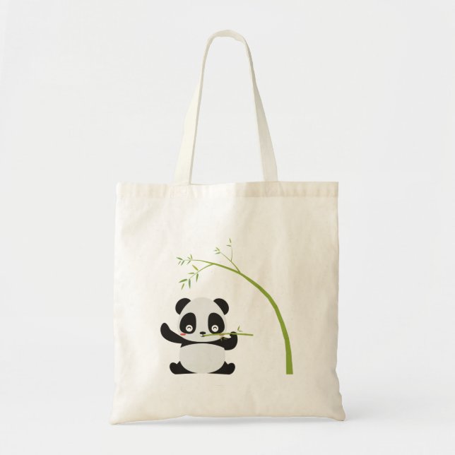 Panda Bamboo Cute Design Tote bags Tygkasse (Framsidan)