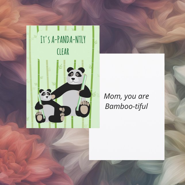 Panda Bamboo Mother’s Day Julkort (Skapare uppladdad)