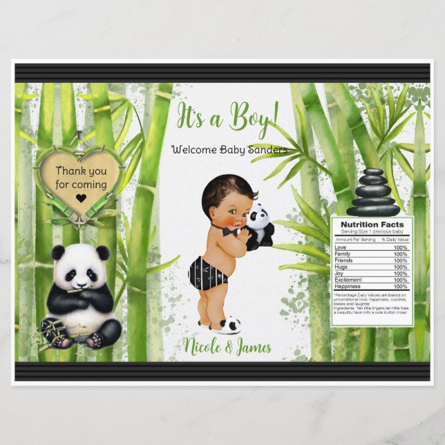 Panda Bamboo Theme Pojke Chip Bag (Framsida)