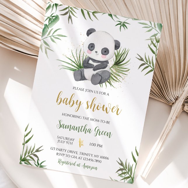 Panda Bambu Baby Shower Inbjudningar (Skapare uppladdad)