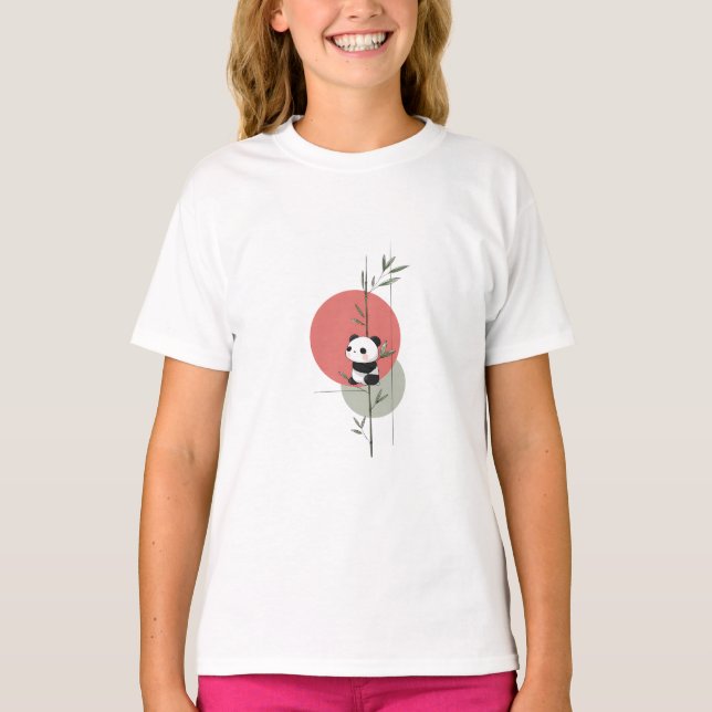 Panda Bambu Klättra Barn T Shirt (Framsida)