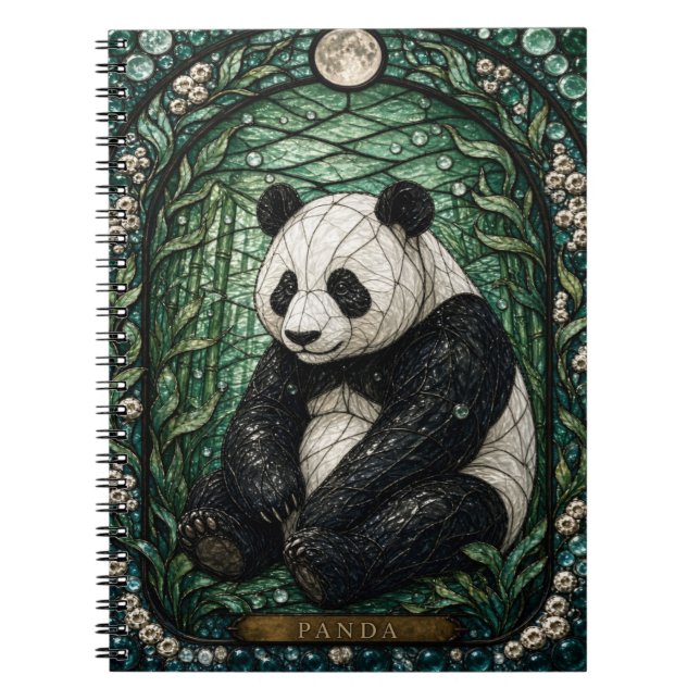 Panda Bambu Lund Illumina Glasmosaik Anteckningsbok (Framsidan)