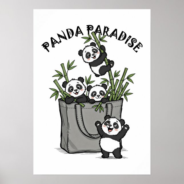 Panda Bambu Paradis Tuggar Livet Långsamt  Poster (Framsidan)
