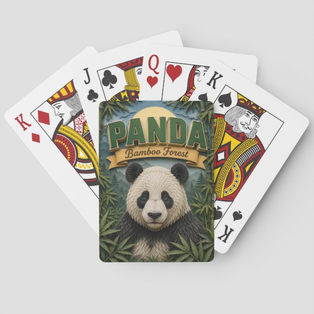 Panda Bambu Skog POPCUT Casinokort (Baksidan)