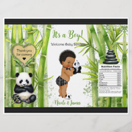 Panda Bambu Tema Baby Pojke Chip Påse