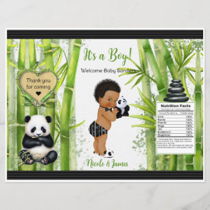 Panda Bambu Tema Baby Pojke Chip Påse