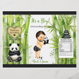 Panda Bambu Tema Baby Pojke Chip Pung