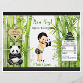 Panda Bambu Tema Baby Pojke Chip Tuta