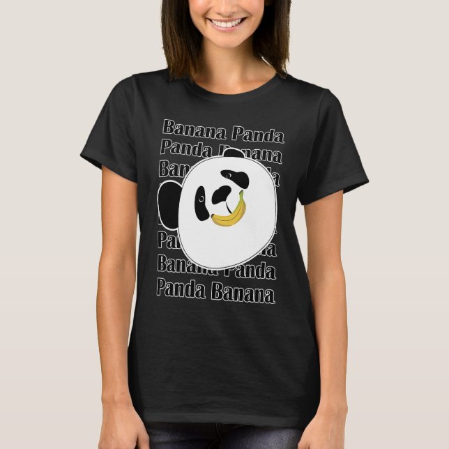 Panda Banana Happy Smile T Shirt (Framsida)