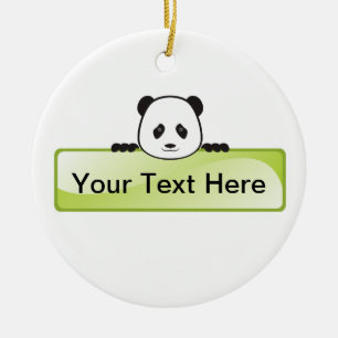 Panda Banner Julgransprydnad Keramik