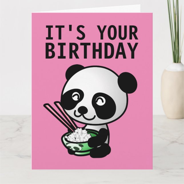 PANDA BAR FUNNY CUTE BIRTHDAY-KORT KORT (Framsida)