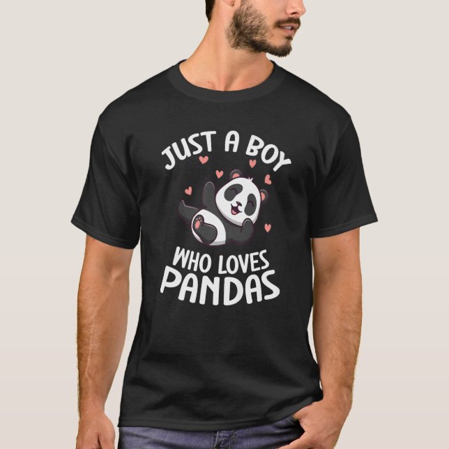 Panda bara en pojke som Kärlek Pandas T Shirt (Framsida)