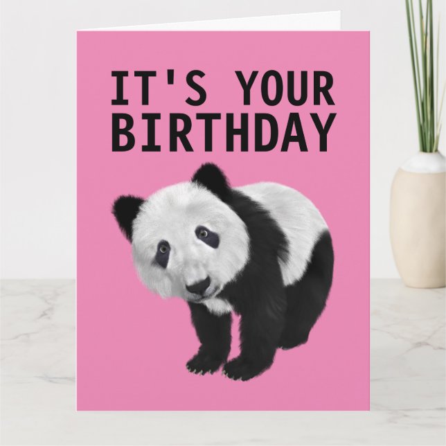 PANDA BÄRA ÖVERSTÄNDIGT BIRTHDAY-KORT KORT (Framsida)